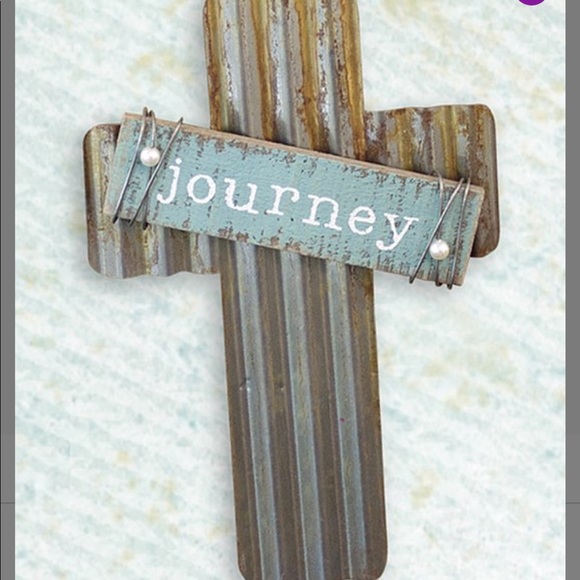 Honey and Me- 'Journey' Cross magnet- rustic tin metal vintage style decor- NWT - Picture 1 of 4